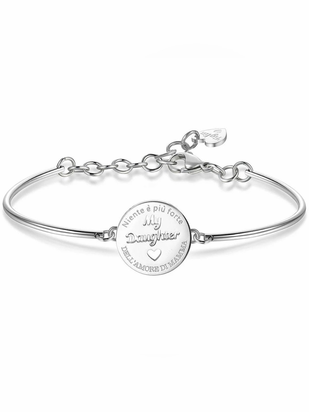 "My Daughter" Round Charm Bangle Bracelet SS Brosway Italia gift figlia family